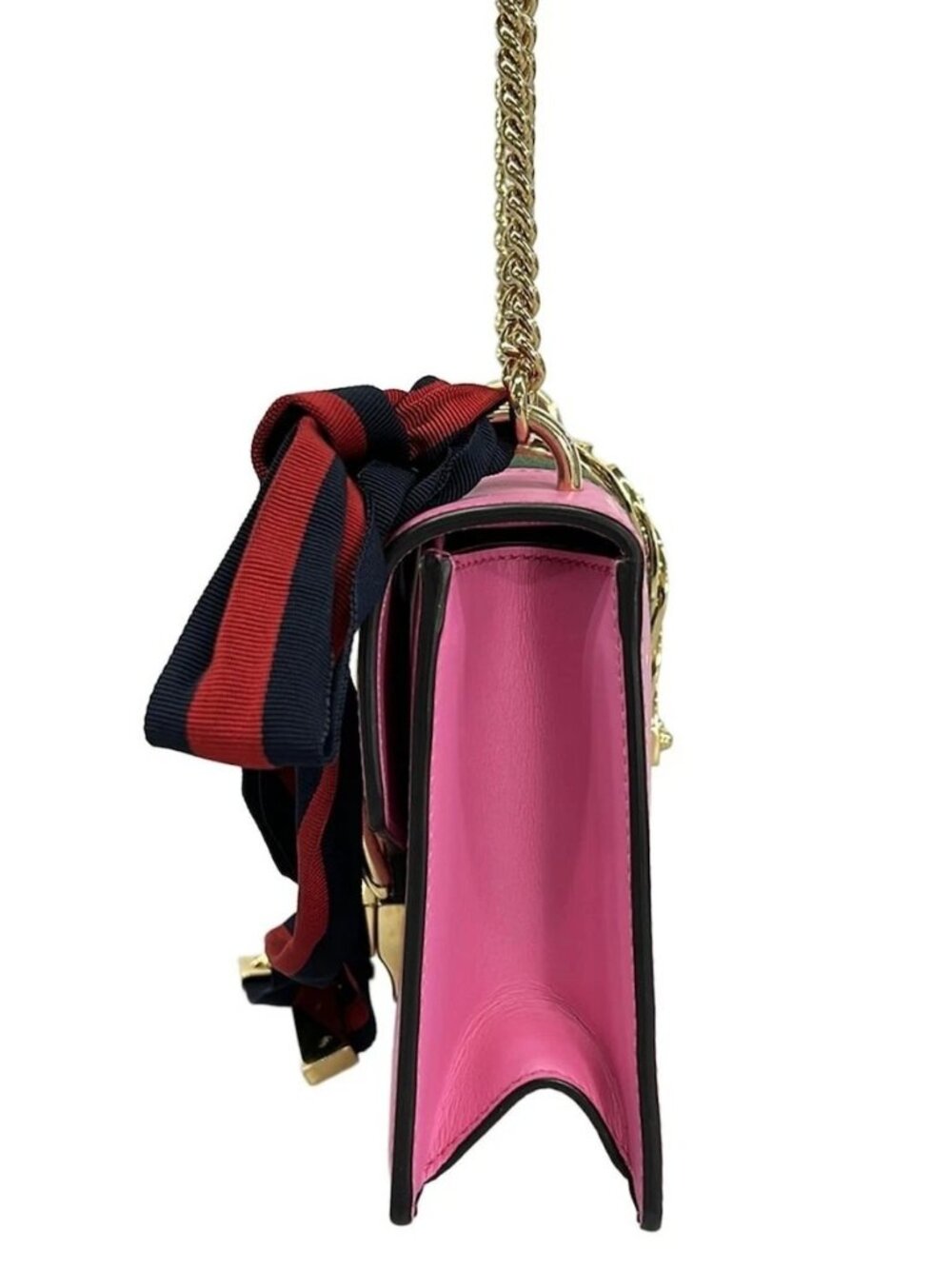 GUCCI Sylvie Mini 431666 Pink Multi Leather Canvas Shoulder Bag - Picture 4 of 15